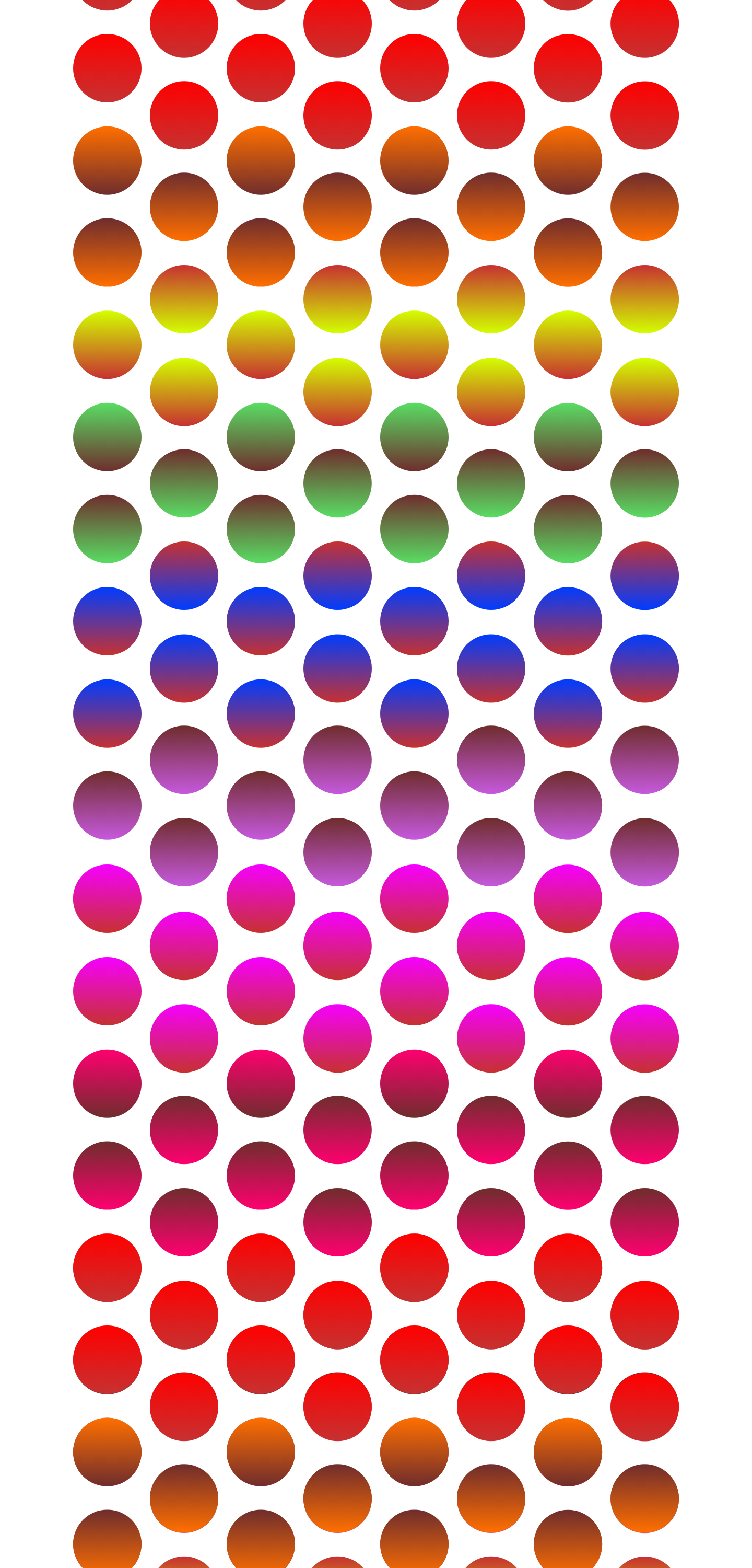 second grid of rainbow circles