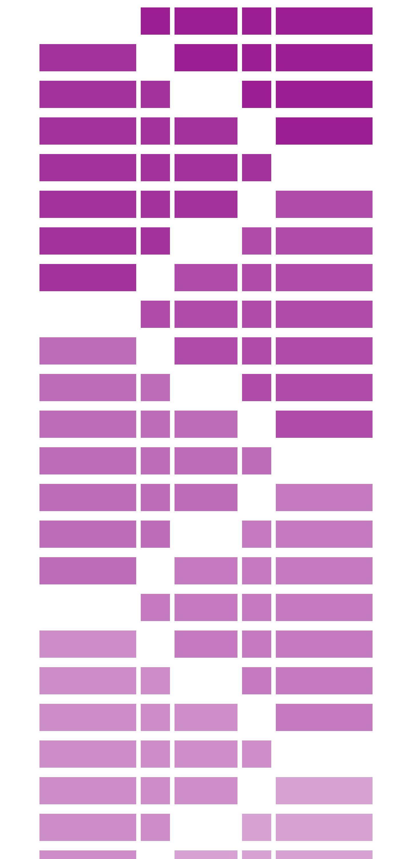 third grid of purple squares