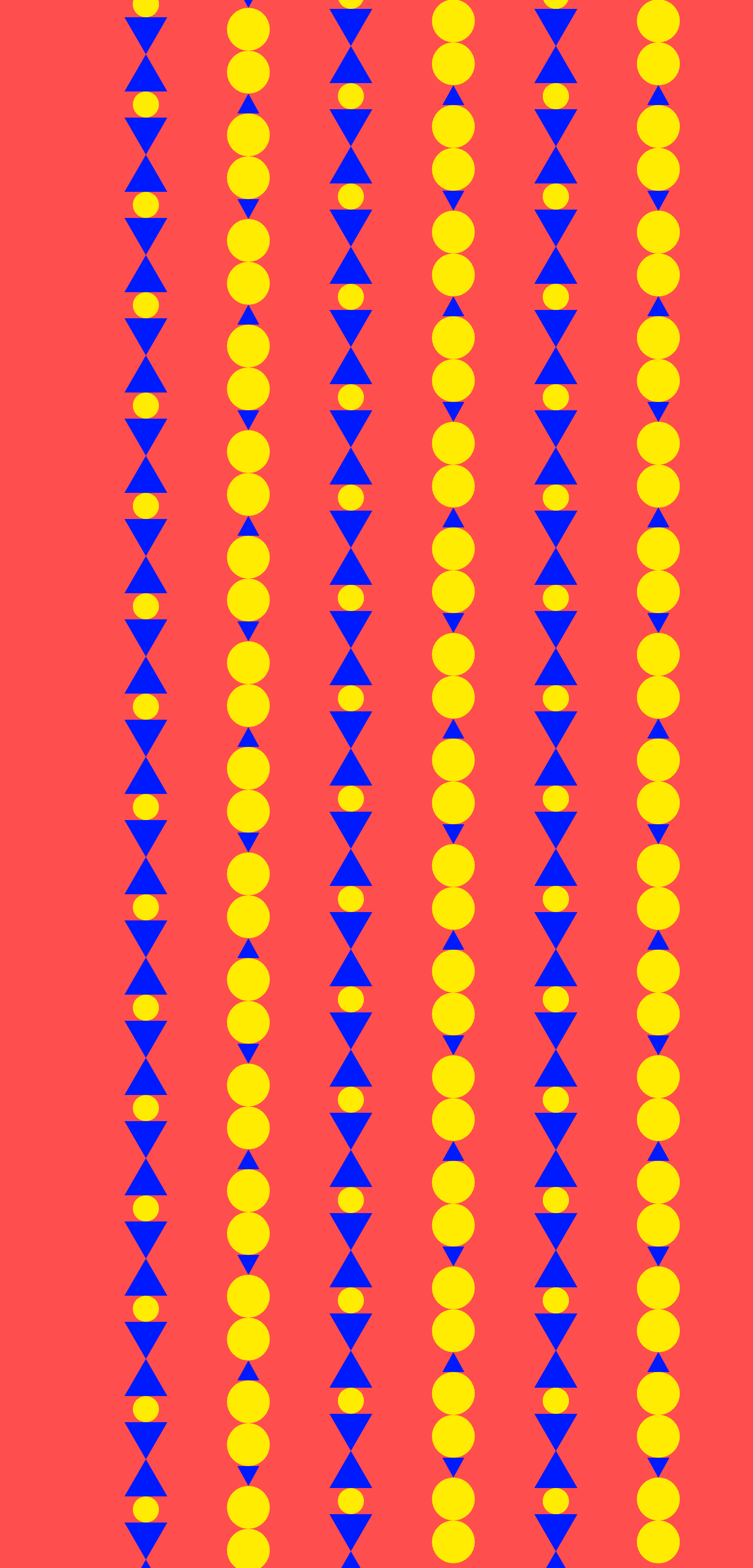 fourth grid of yellow and blue circles and triangles